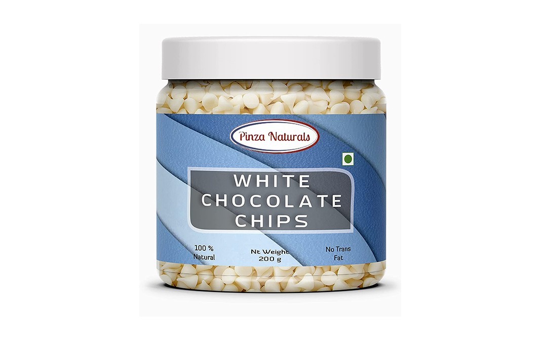 Pinza Naturals White Chocolate Chips    Plastic Jar  200 grams